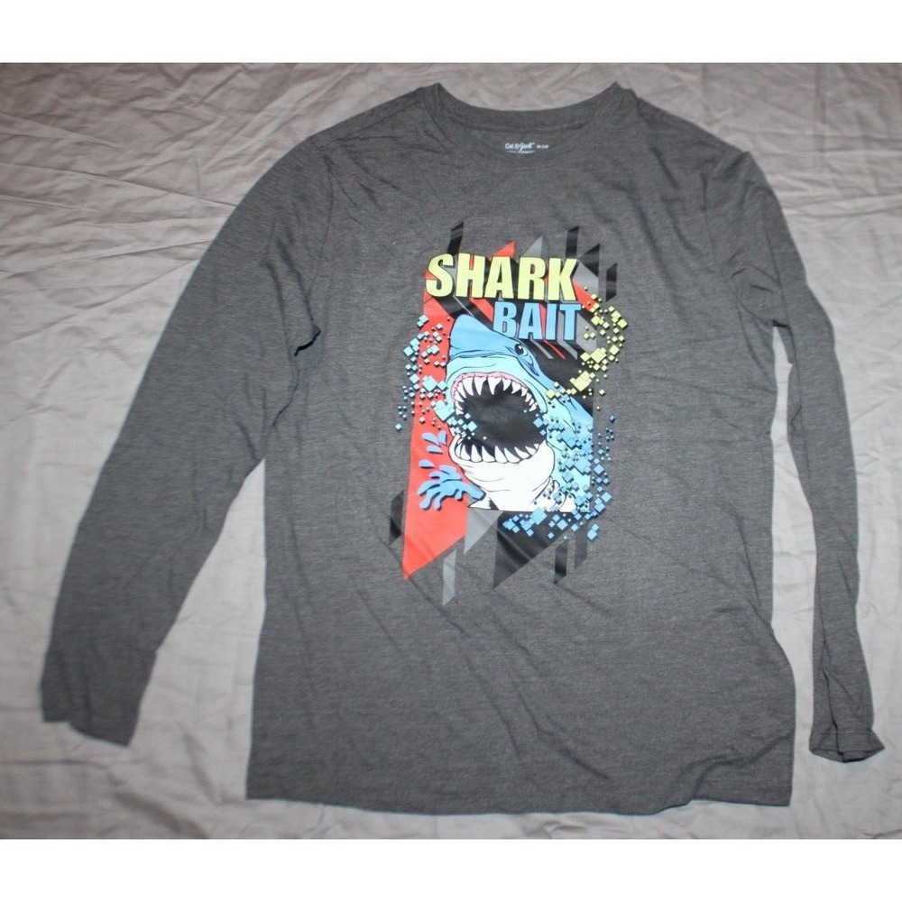Boys  Cat & Jack long sleeve shark bait Shirt size M 8 NEW with tags